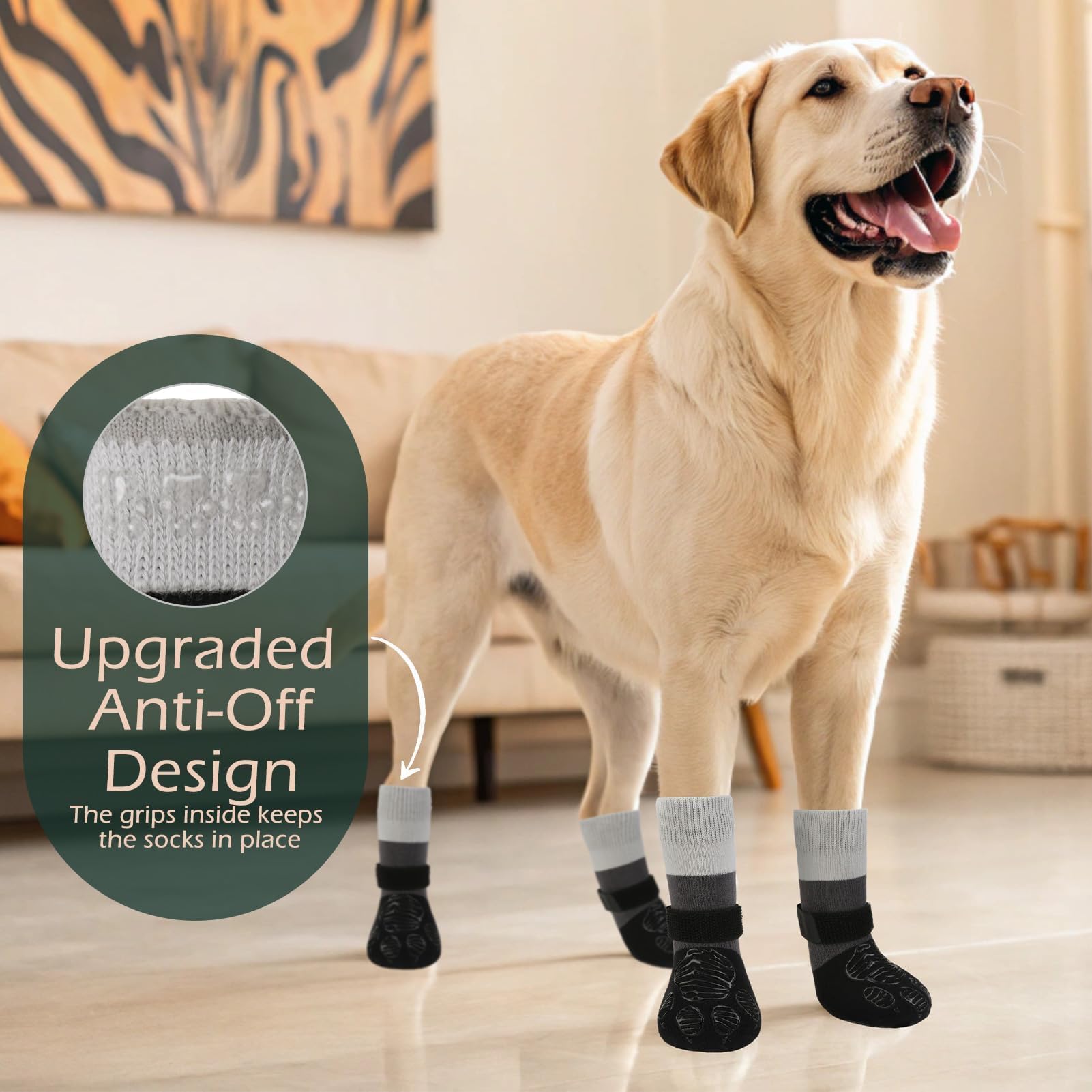 EXPAWLORER Chaussettes avec points adhésifs internes pour maintien.