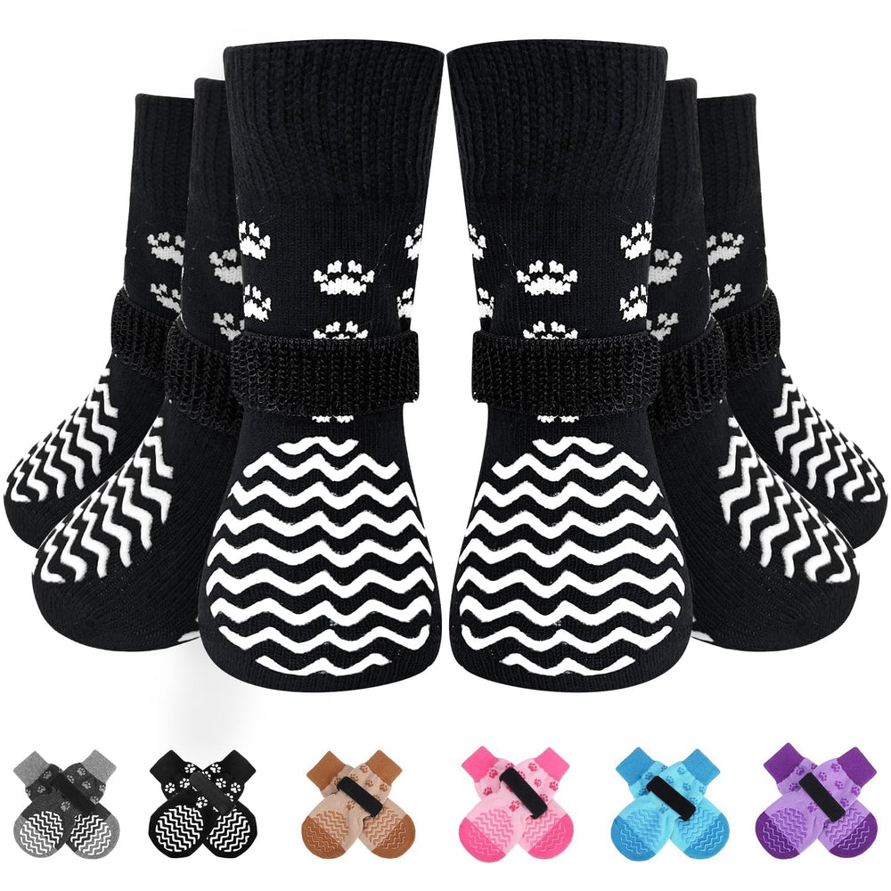 EXPAWLORER chaussettes anti-glisse pour chien – ensemble de six, traction améliorée