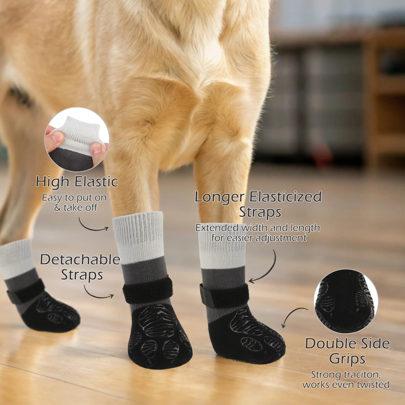 EXPAWLORER grips double-face en forme de griffes pour traction accrue.