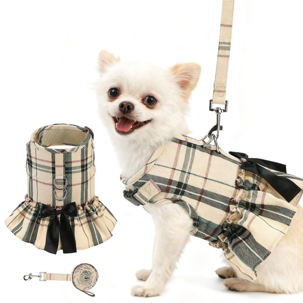 EXPAWLORER harnais-chien plaid-princesse pour promenades élégantes et confortables