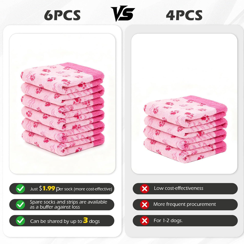 Pack de 6 chaussettes Expawlorer avec sangles détachables pour plus de polyvalence.