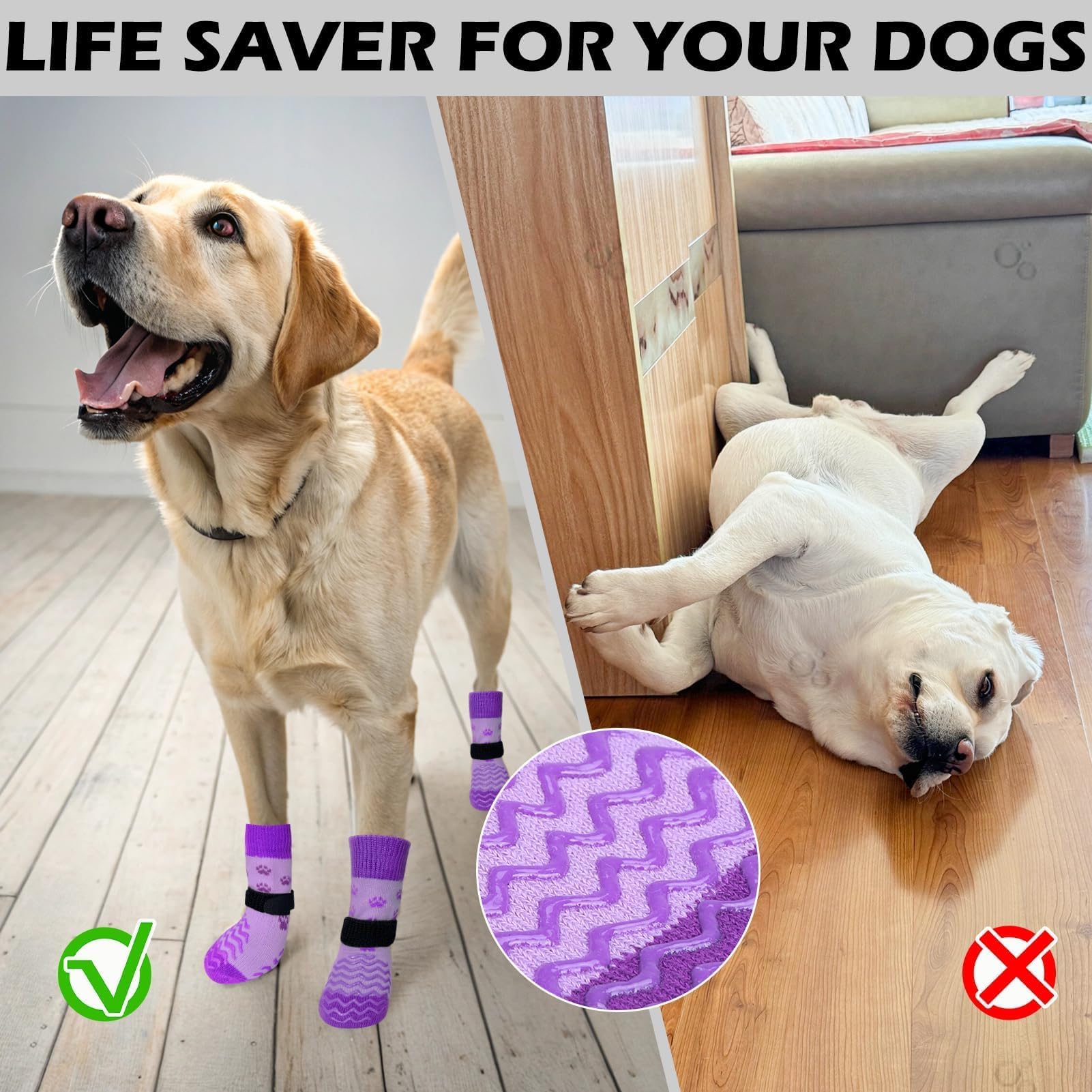 EXPAWLORER pack 6 chaussettes avec attaches detachables.
