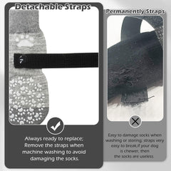 EXPAWLORER chaussettes chien sangles elastiques amovibles pour ajustement sûr.