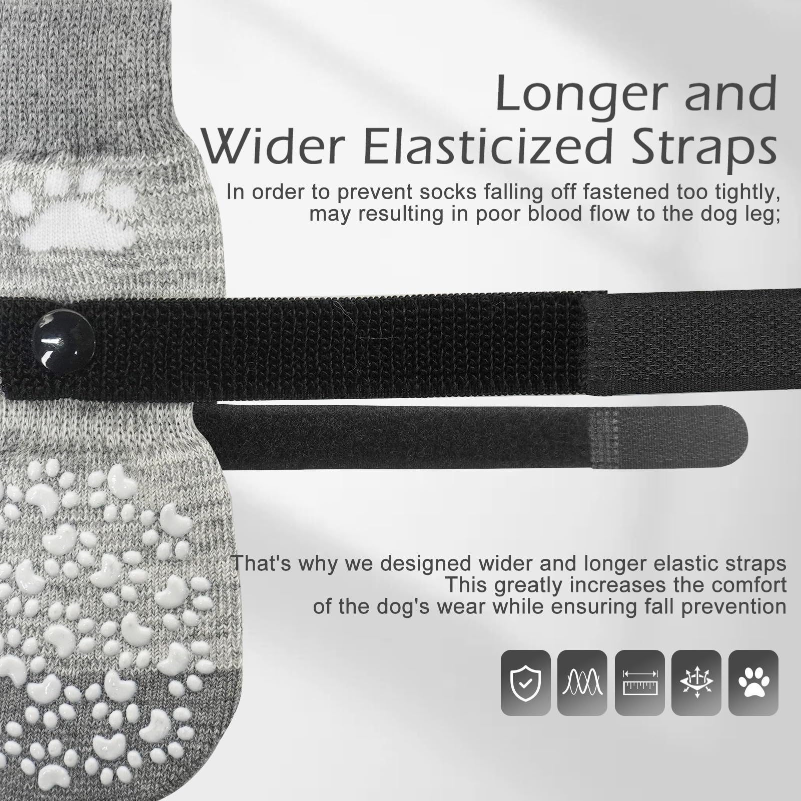EXPAWLORER chaussettes grip double-face, traction fiable pour chiens actifs