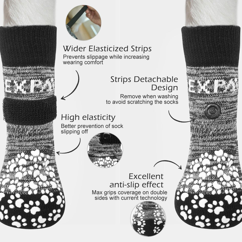 EXPAWLORER chaussettes traction sur bois, aide à prévenir les chutes.