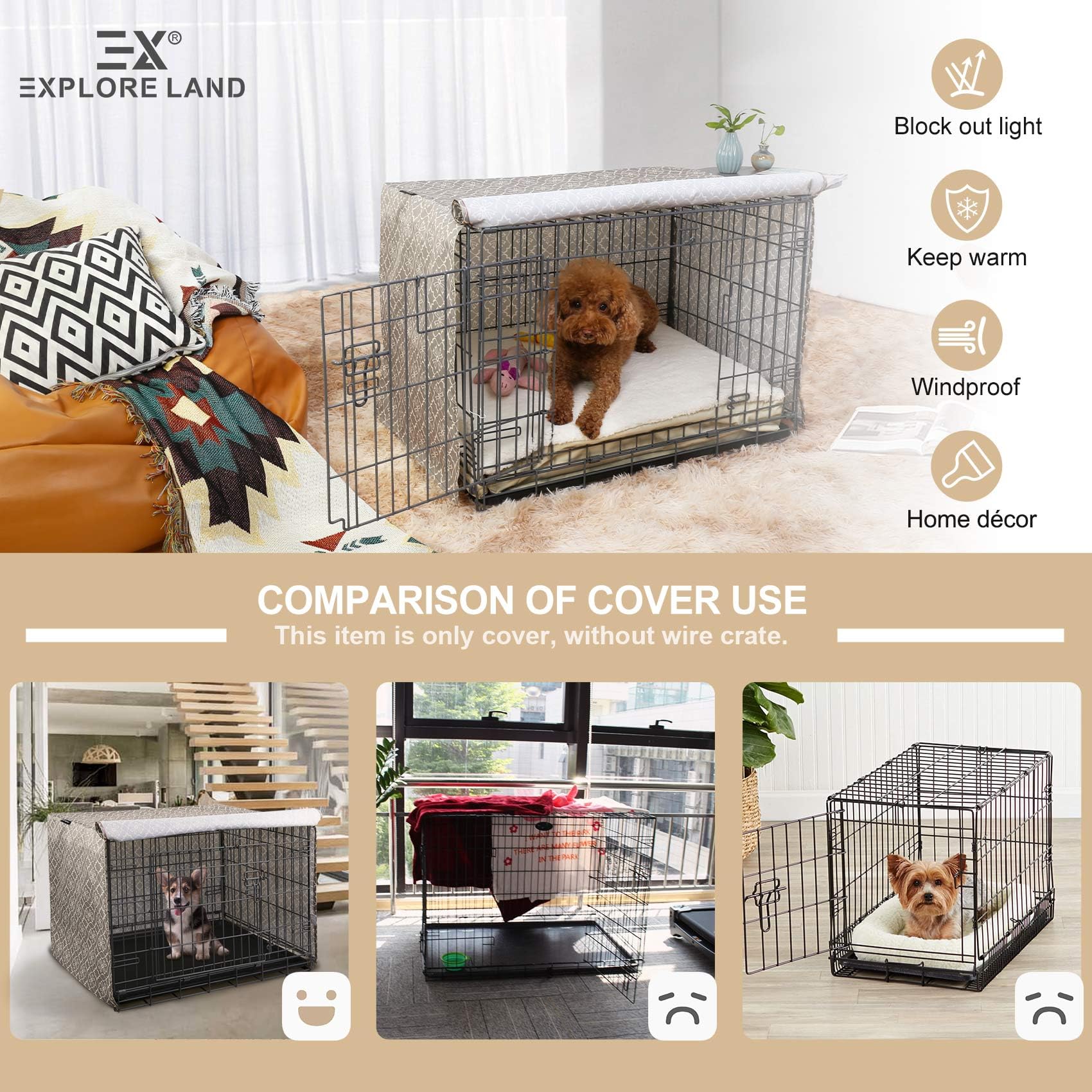 Explore Land couverture-cage-24-pouces-2-portes: installation rapide et sans outil.