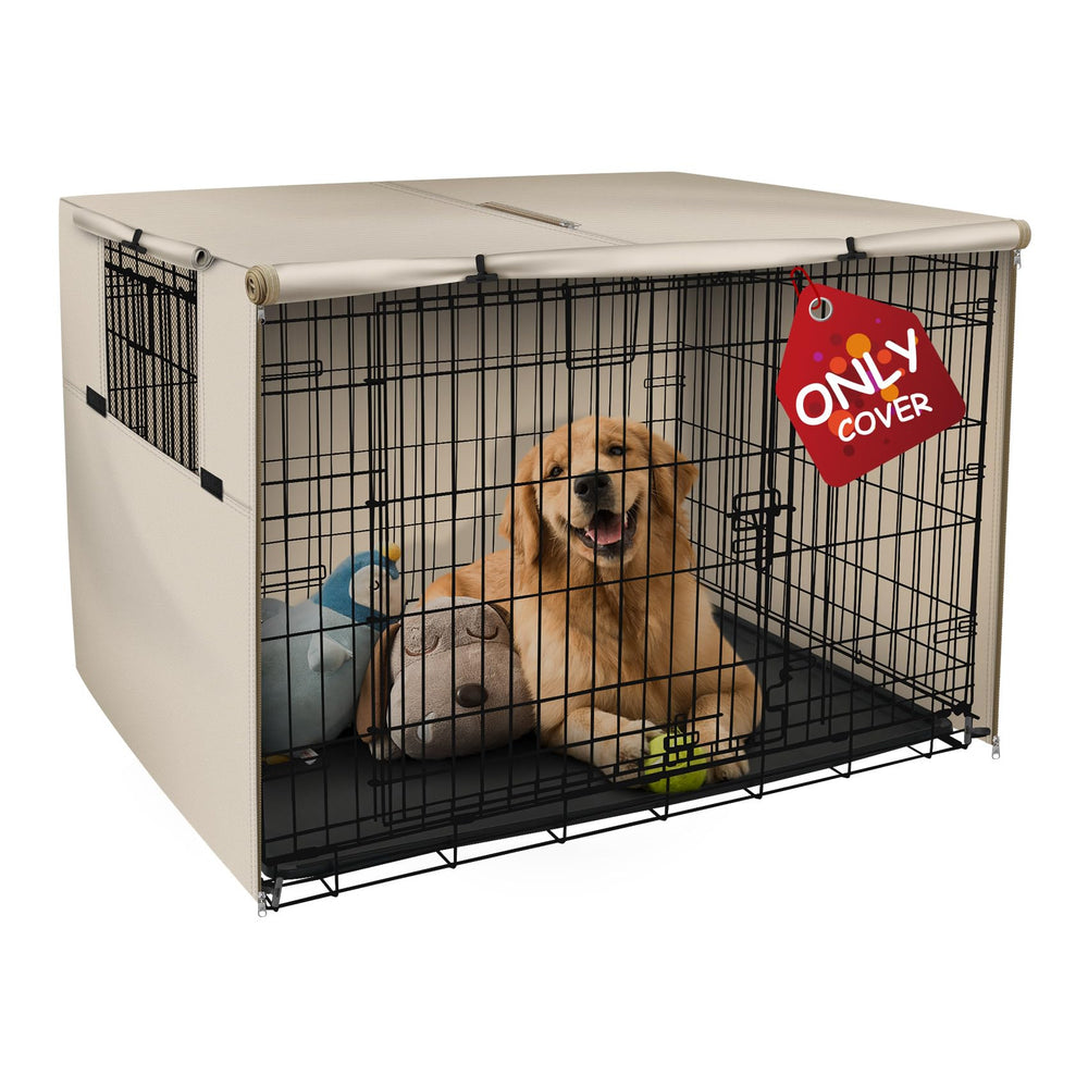 Explore Land couverture-cage-chien-48pouces avant: protection et installation rapide.