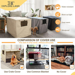 Explore Land couverture-cage-chien-48pouces fenêtre maille: visibilité réglable et aération.