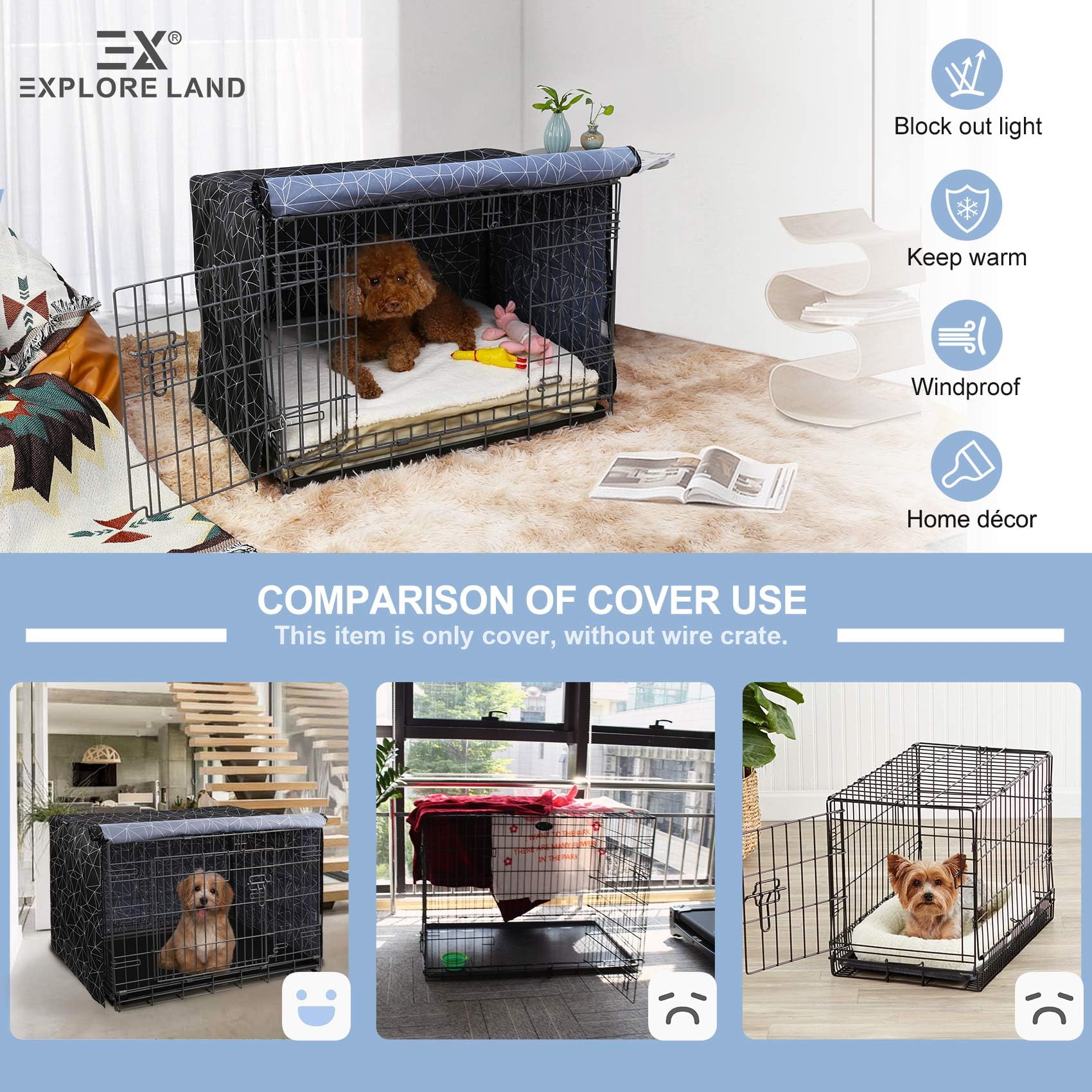 Explore Land installation facile, fixation par hoop et boucle autour de la cage.