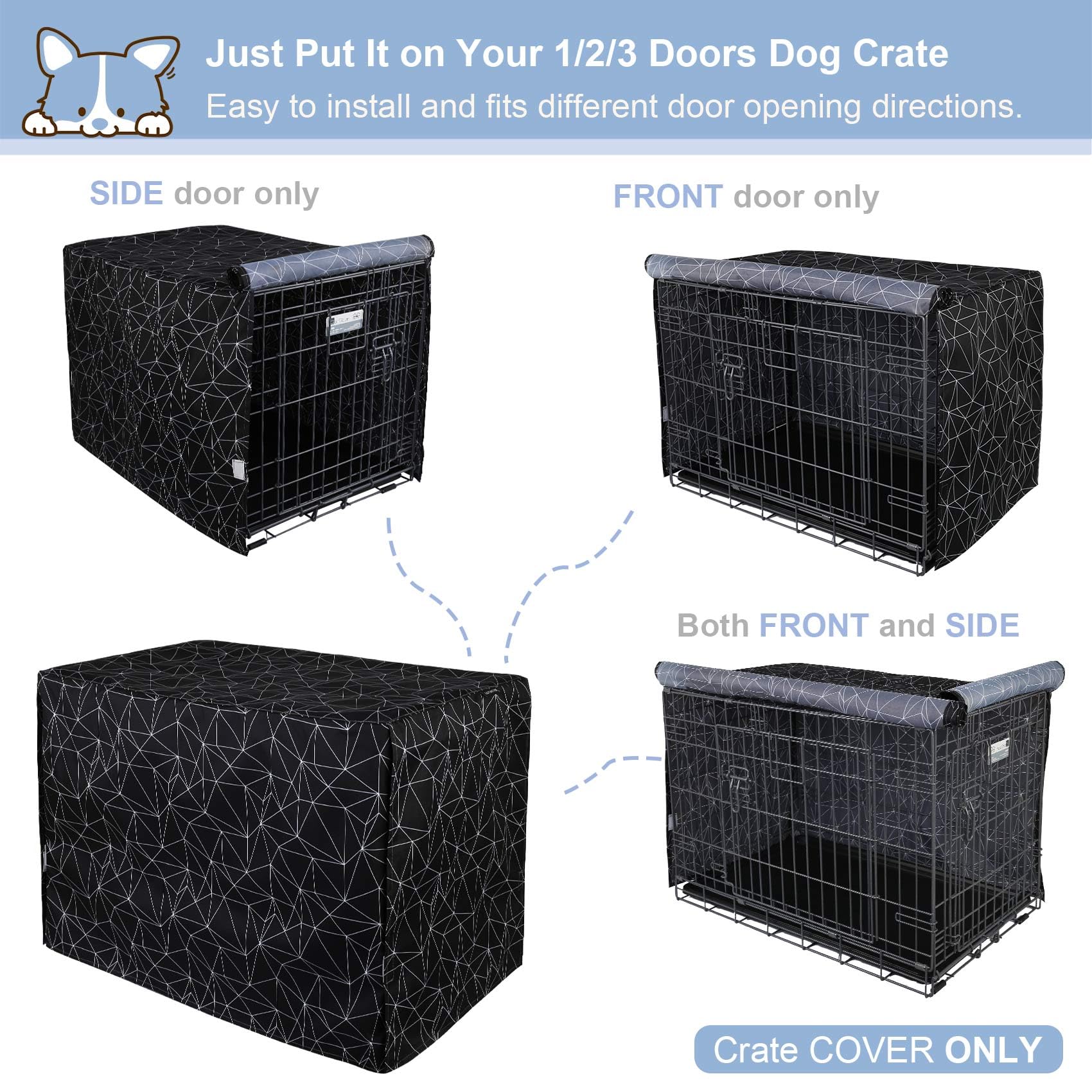 Explore Land housse cage chien 36 pouces installation facile avec velcro.