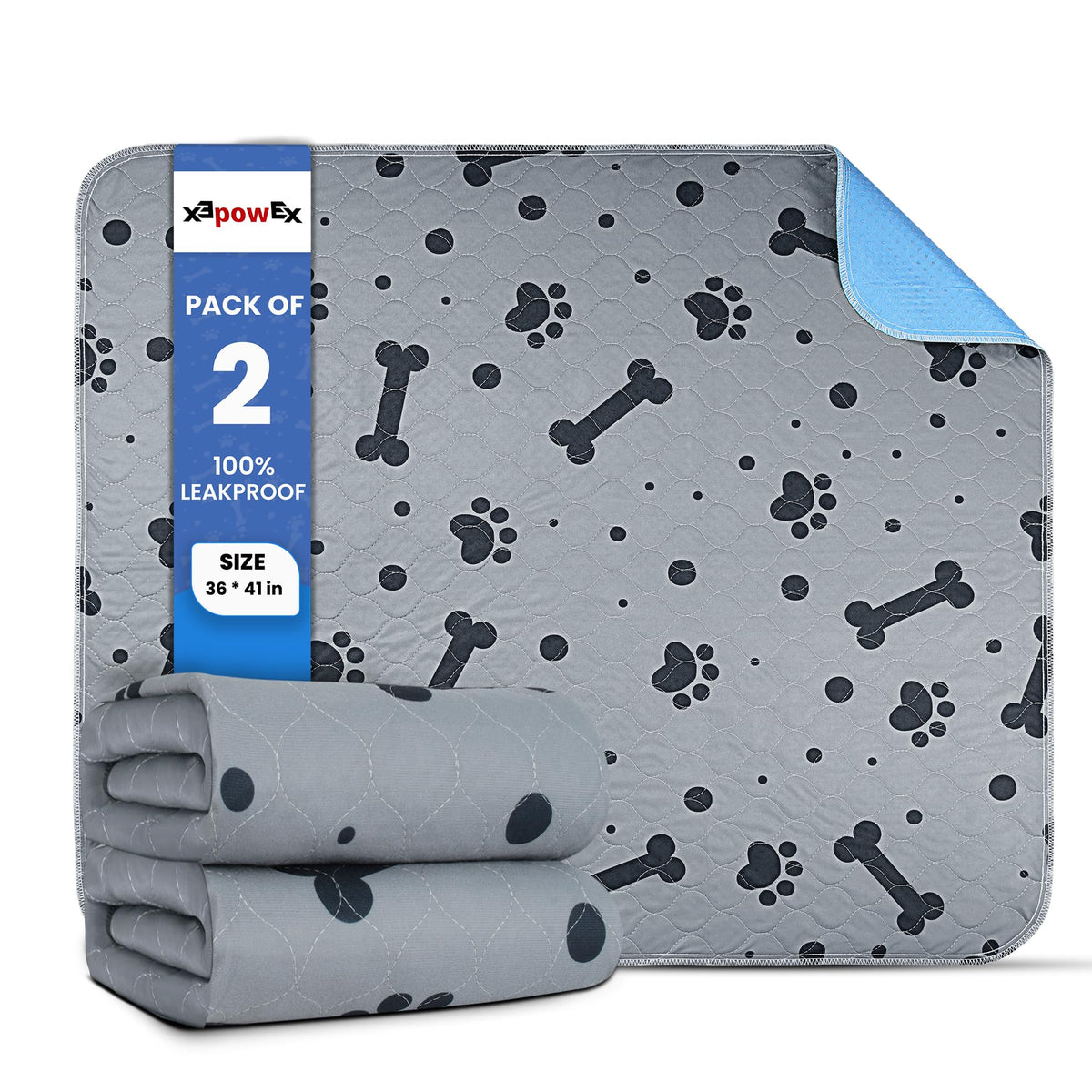 EXPOWEX tapis-pipi lavables pour chiens, grand format 36x41, idéal pour l'entraînement intérieur.