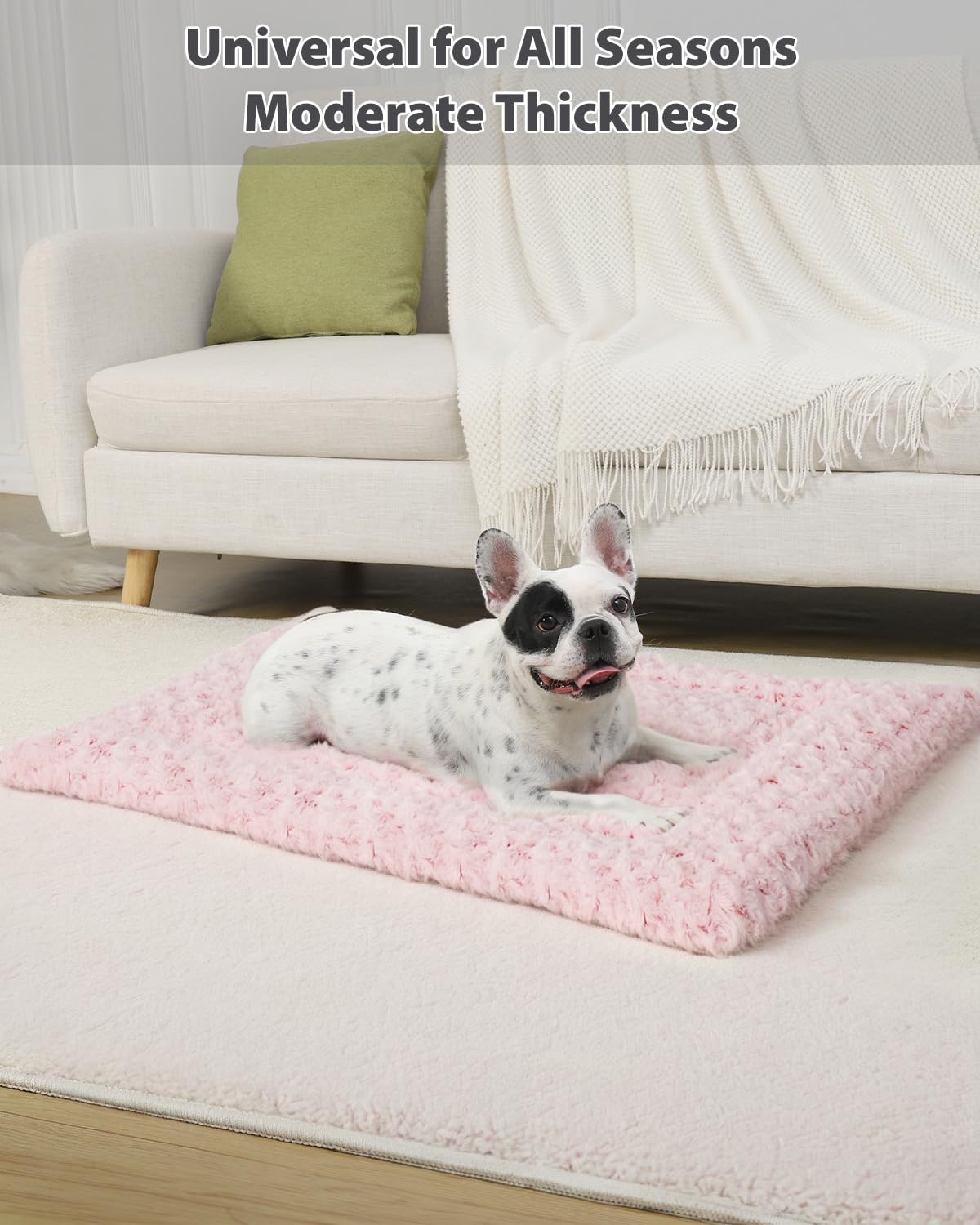 Exsnugy tapis-chien-dans-caisse-rose, idéal dans une cage.