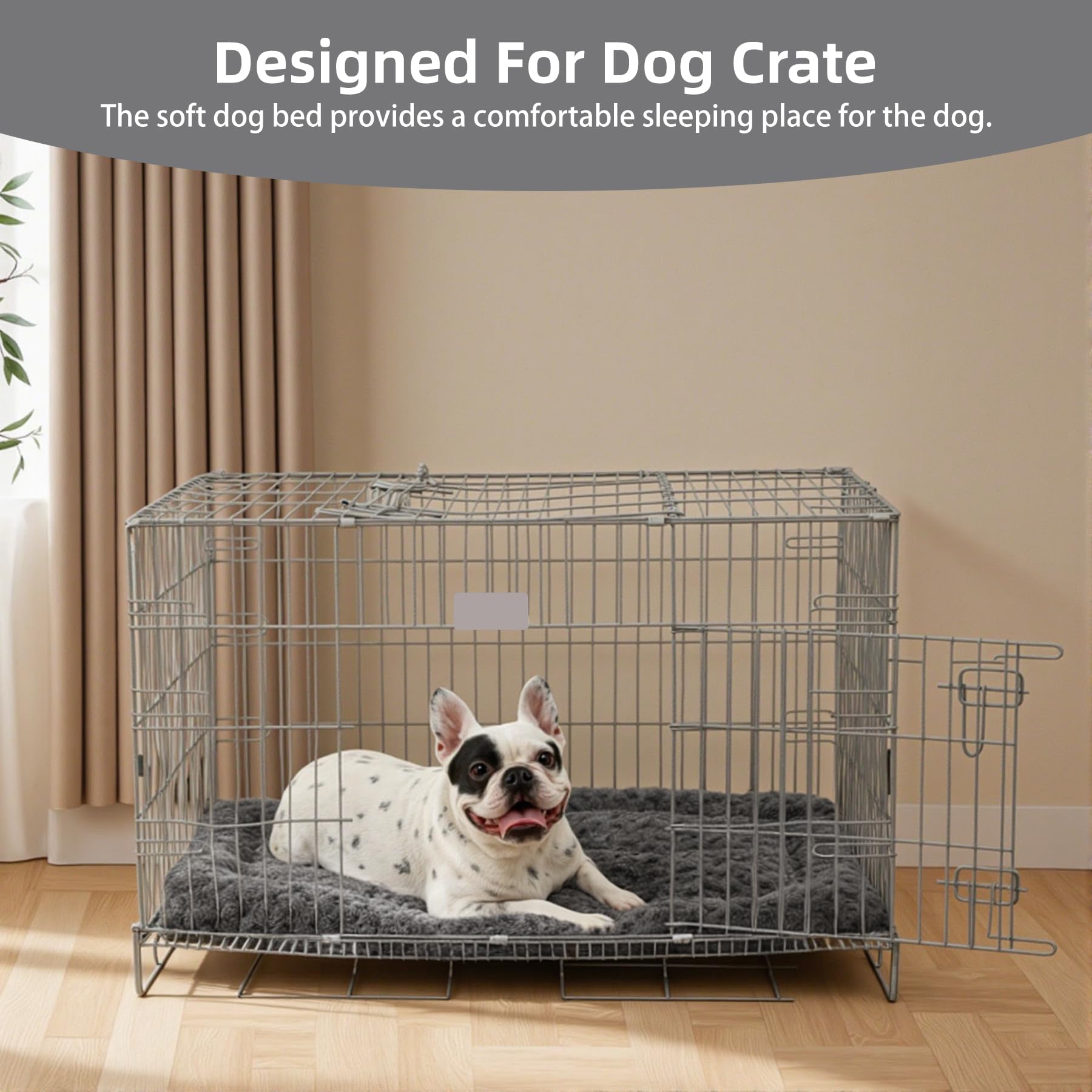 Exsnugy Tapis lit chien lavable en machine, propreté durable