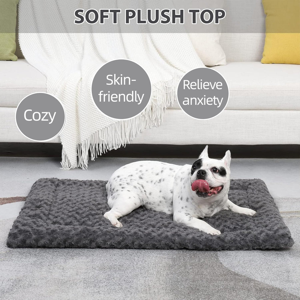 Exsnugy Tapis lit chien rectangle, design pratique pour caisse et lit
