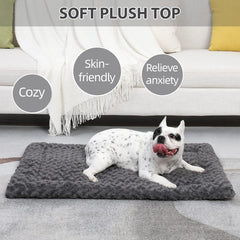 Exsnugy Tapis lit chien rectangle, design pratique pour caisse et lit