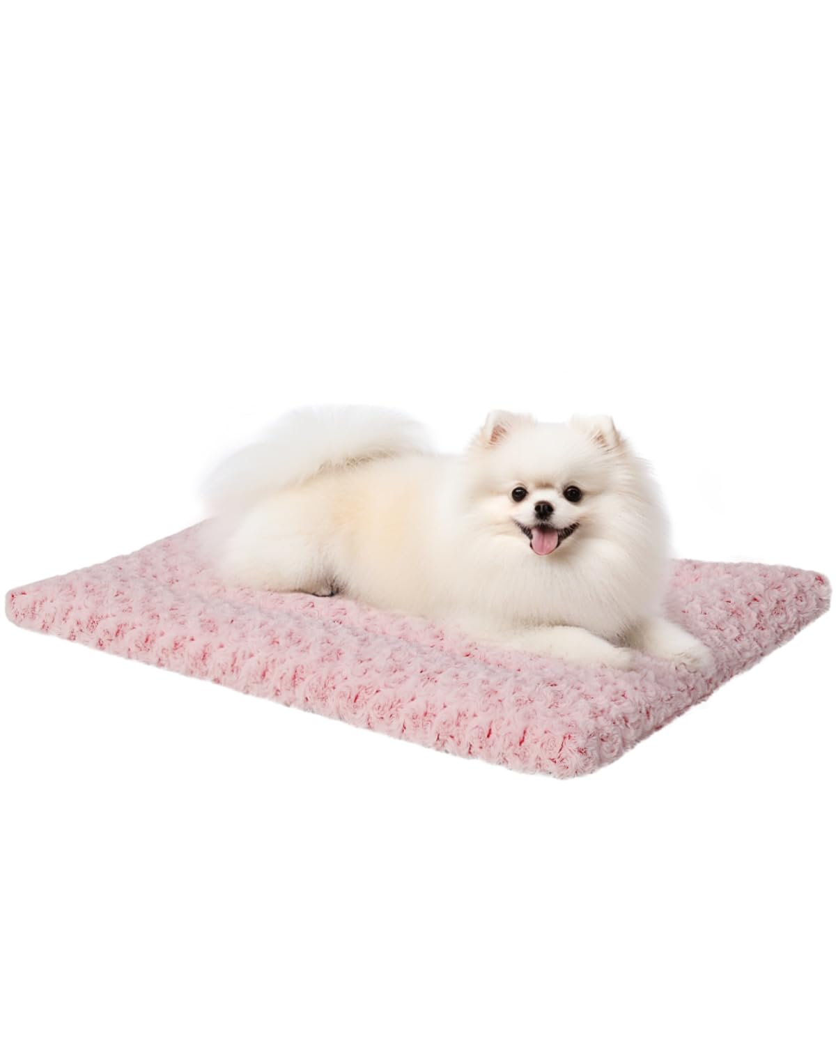 Exsnugy-tapis-lit-chien-rose-rectangulaire: surface douce pour le repos.