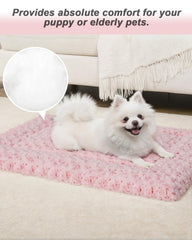 Exsnugy-tapis-lit-chien-rose-rembourrage-300gsm: maintien de forme après lavage.