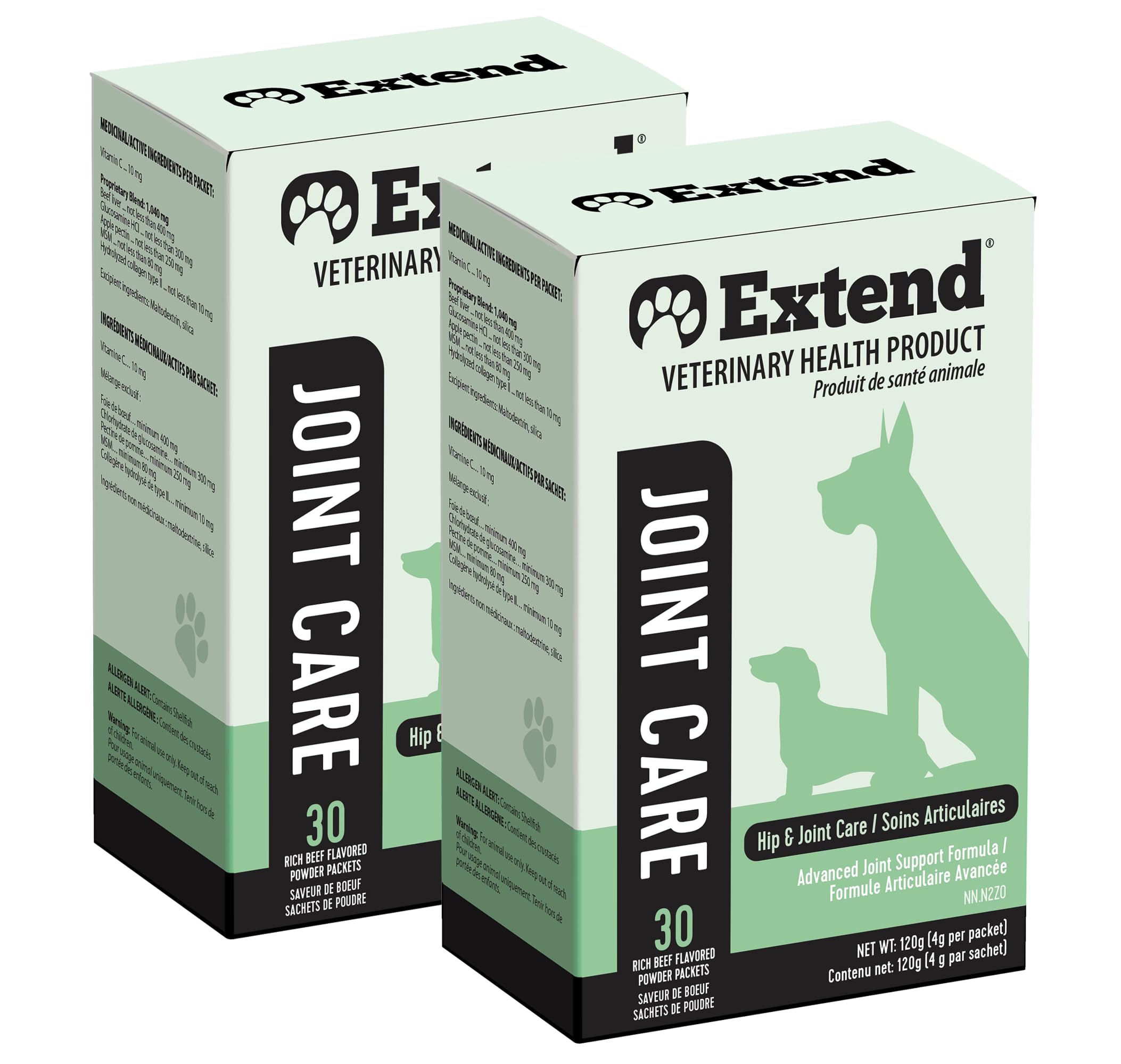 Extend poudre-boeuf pour chien, soutien mobilité des hanches au quotidien.