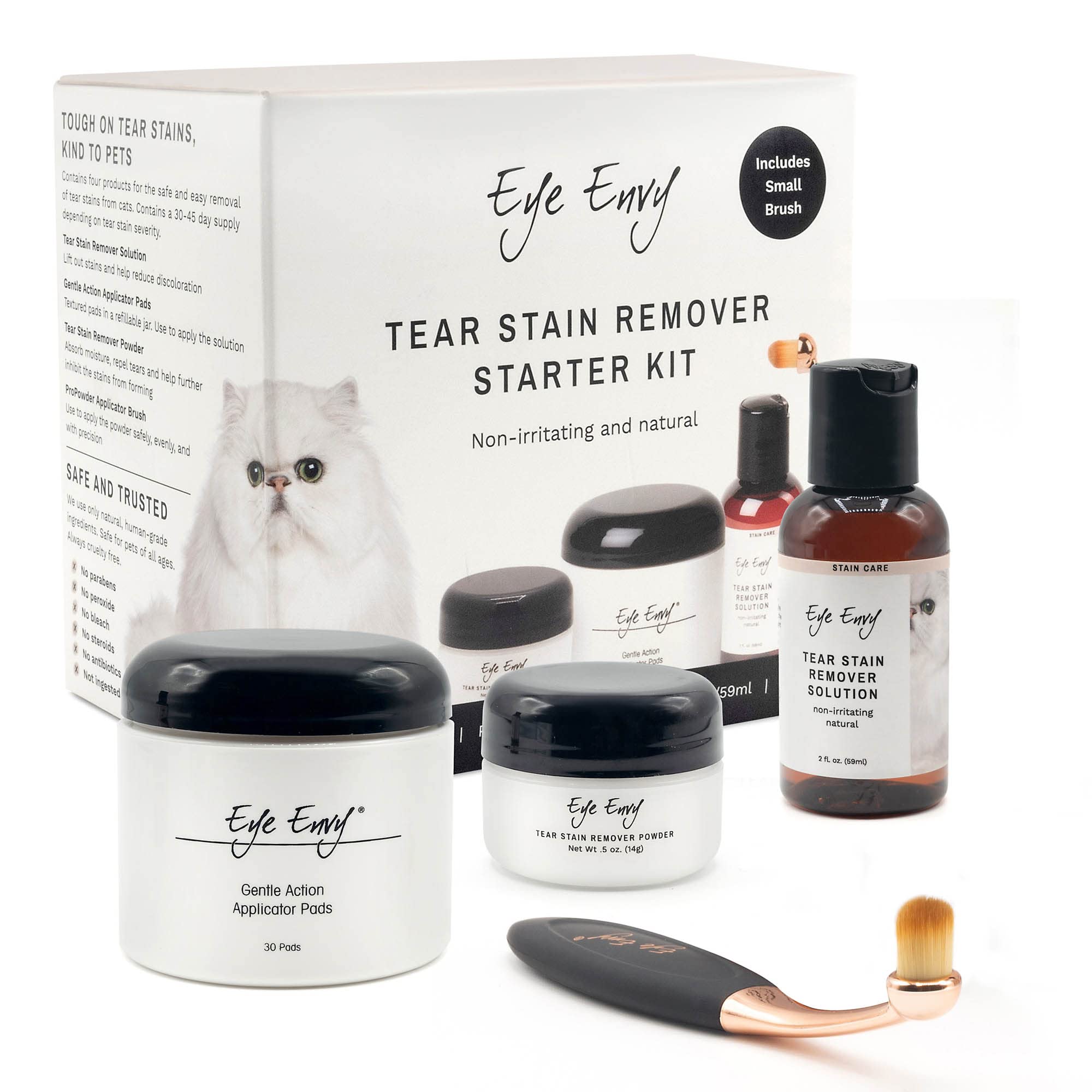 Eye Envy kit-taches-des-larmes, aide visuelle pour le traitement des taches des larmes.