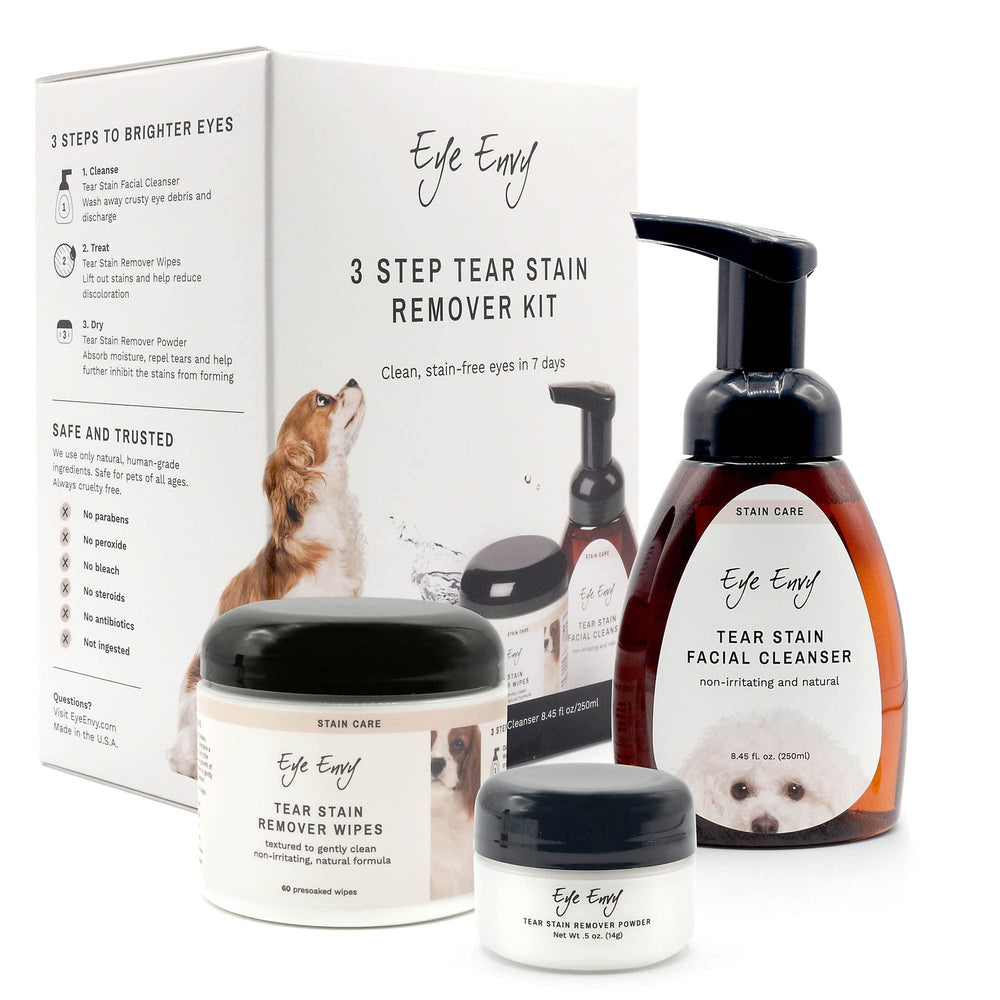 Eye Envy kit-taches-larmes-chien : réduit les taches autour des yeux.