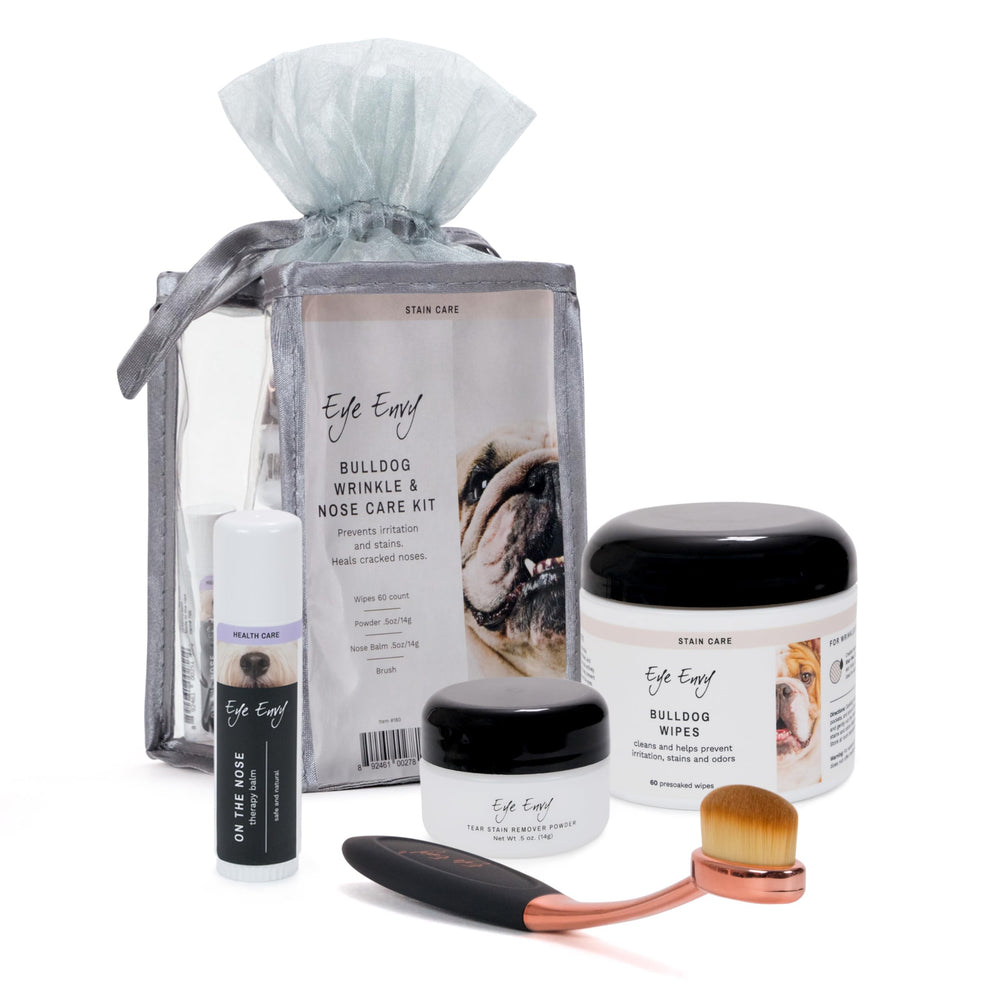 Eye Envy lingettes pour plis Bulldog nettoyant les plis et réduisant l'irritation.
