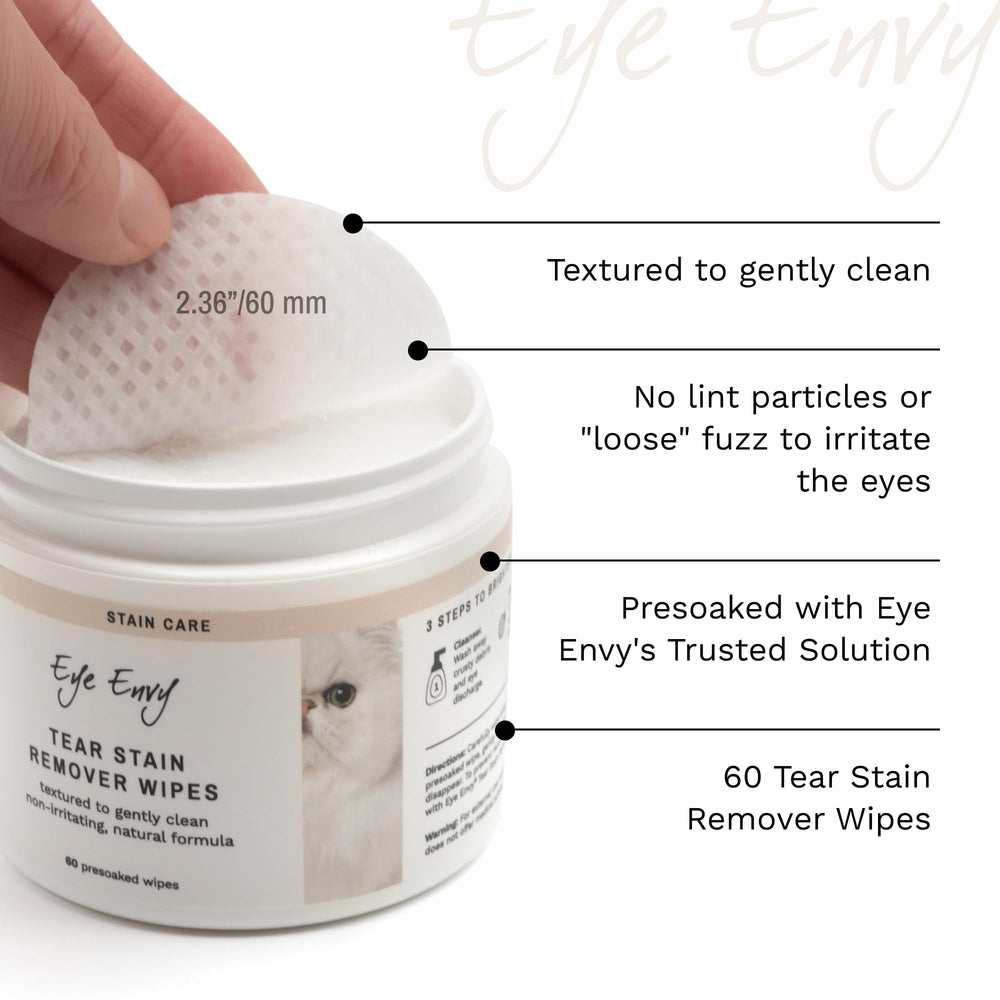 Lingettes Eye Envy sans colorants et parfum respectant la peau délicate des yeux.