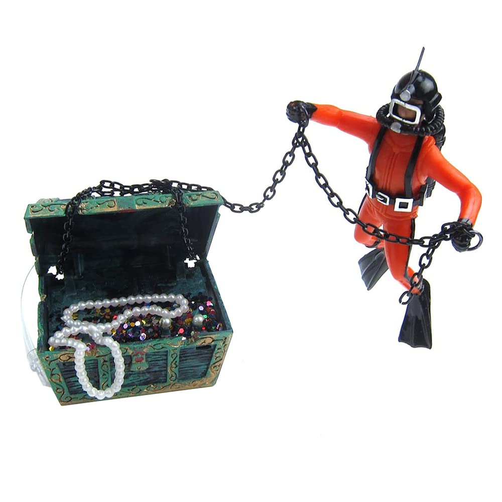 Eyech ensemble décoratif orange pour aquariums, stimule l'imagination poissons et spectateurs.