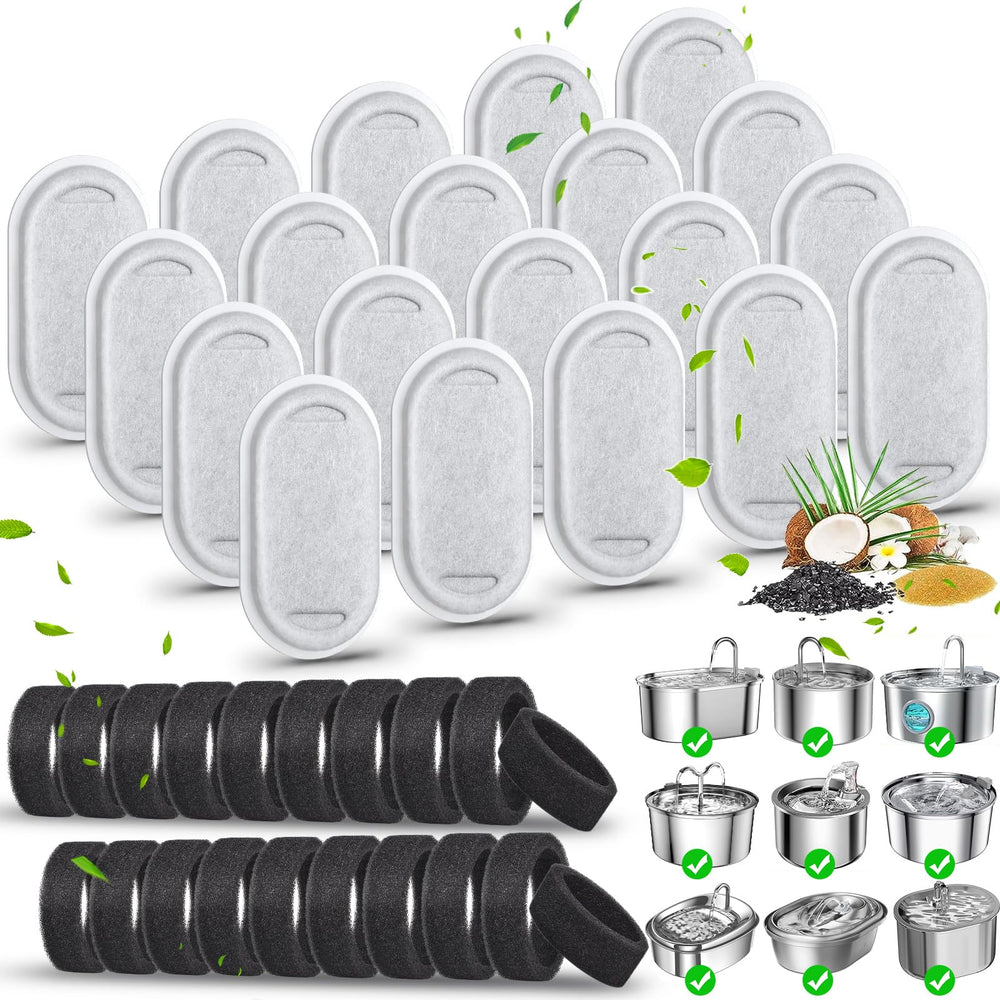 Eyehoce filtre fontaine chat ensemble 20 filtres pour eau plus pure