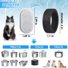 Eyehoce éponges fontaine chat 20 éponges, filtration et entretien simplifiés