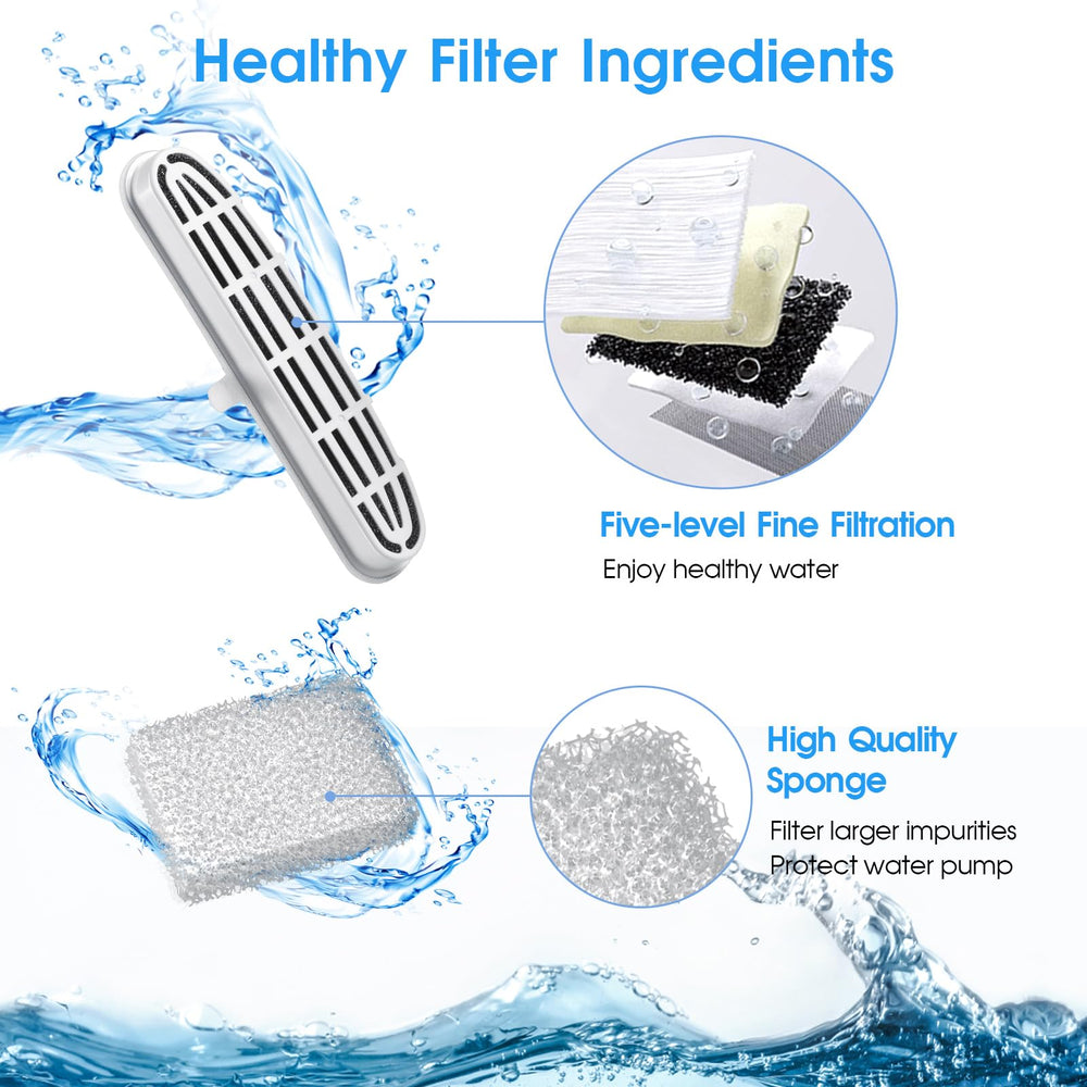 Eyehoce: fontaine chat en utilisation avec filtre remplaçable pour eau plus fraîche.