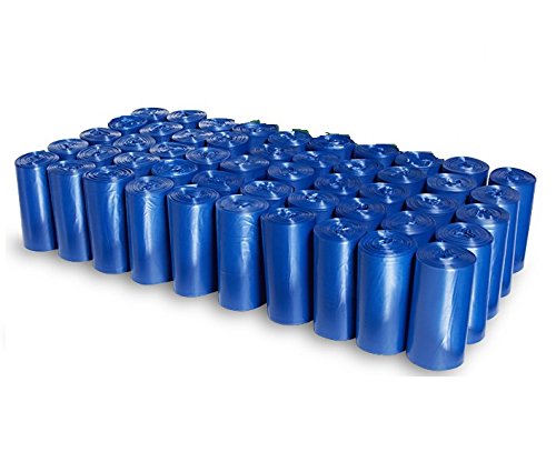 EZ PICK UP 50 rouleaux de sacs-poubelle bleu, rangement efficace.