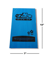 EZ PICK UP : sacs bleus 7x12 pouces faciles à dérouler et utiliser.