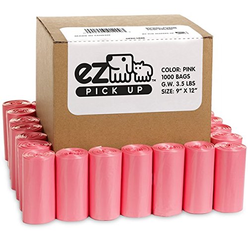 EZ PICK UP sacs roses 9x12, faciles à ouvrir, parfaits pour crottes domestiques.