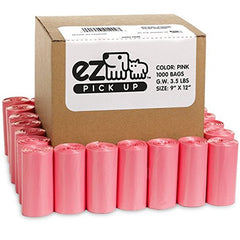 EZ PICK UP sacs roses 9x12, faciles à ouvrir, parfaits pour crottes domestiques.