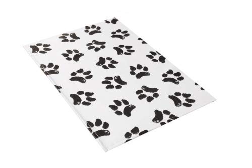Tapis vétérinaire Ezee~Visit avec patte de chien noir et blanc pour stabilité en clinique.