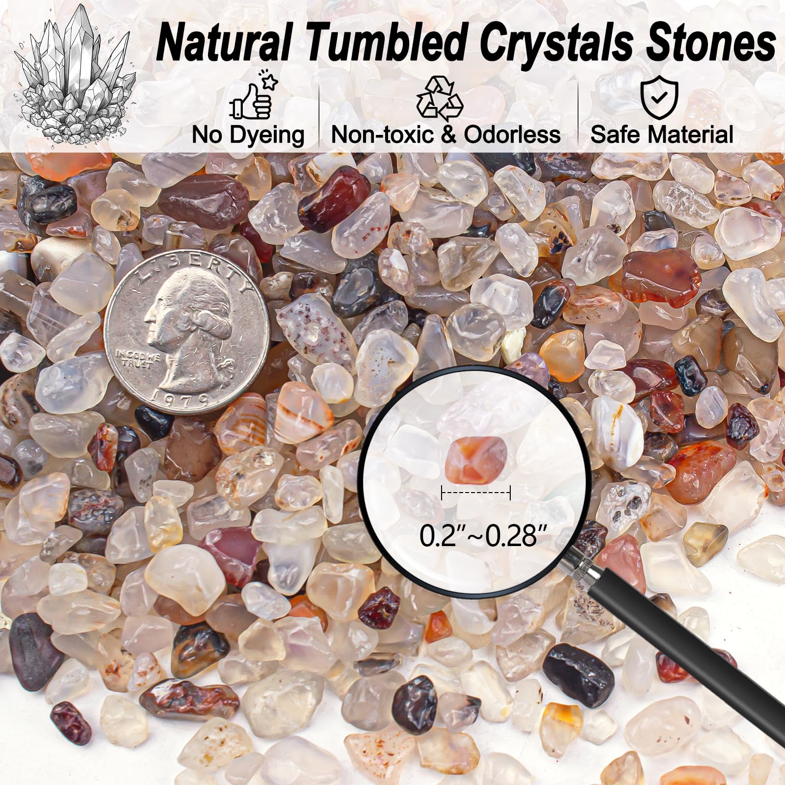 EZEELAI agate blanc pour terrarium, couleur stable et naturelle
