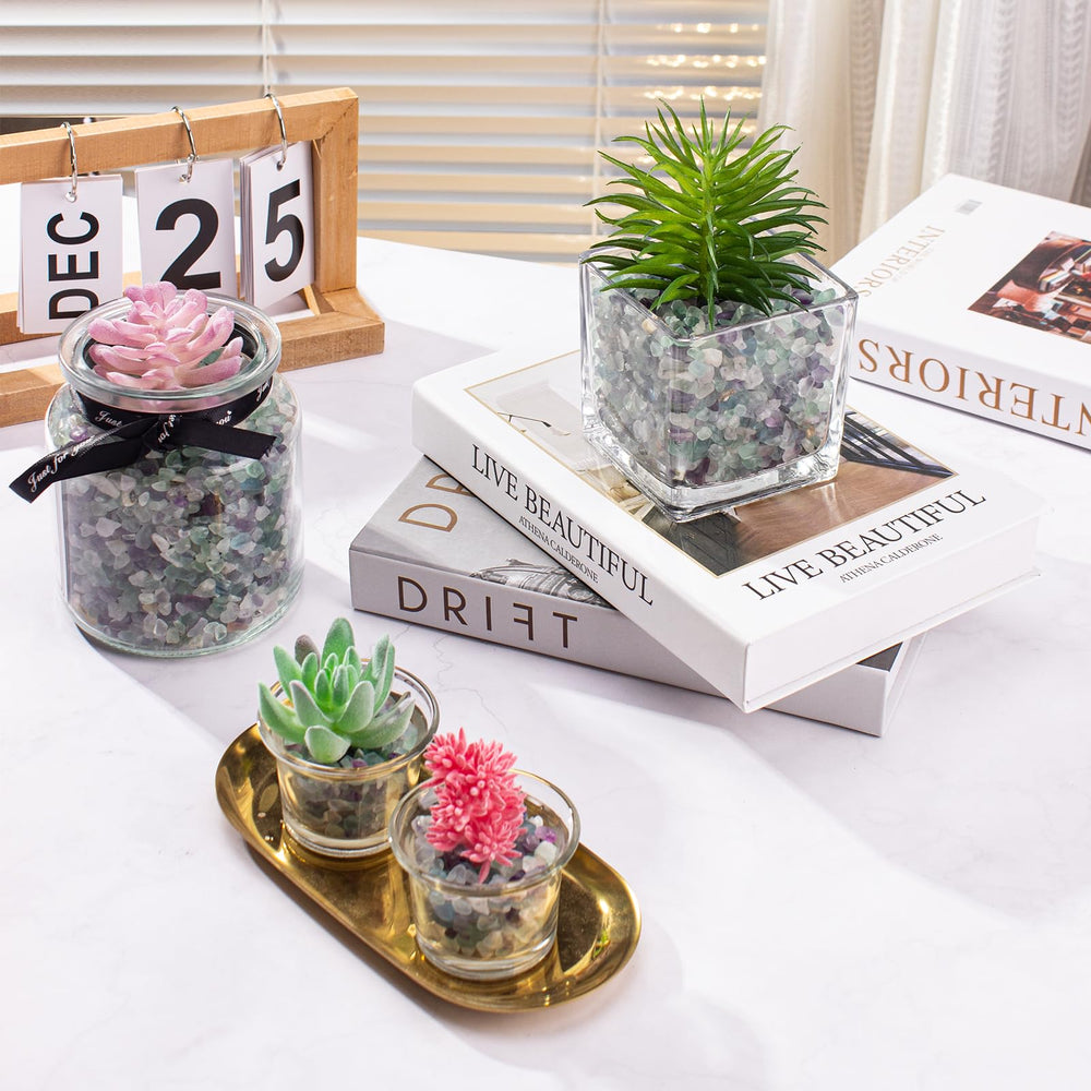 Éclats fluorite EZEELAI – gravier décoratif pour vases et compositions.