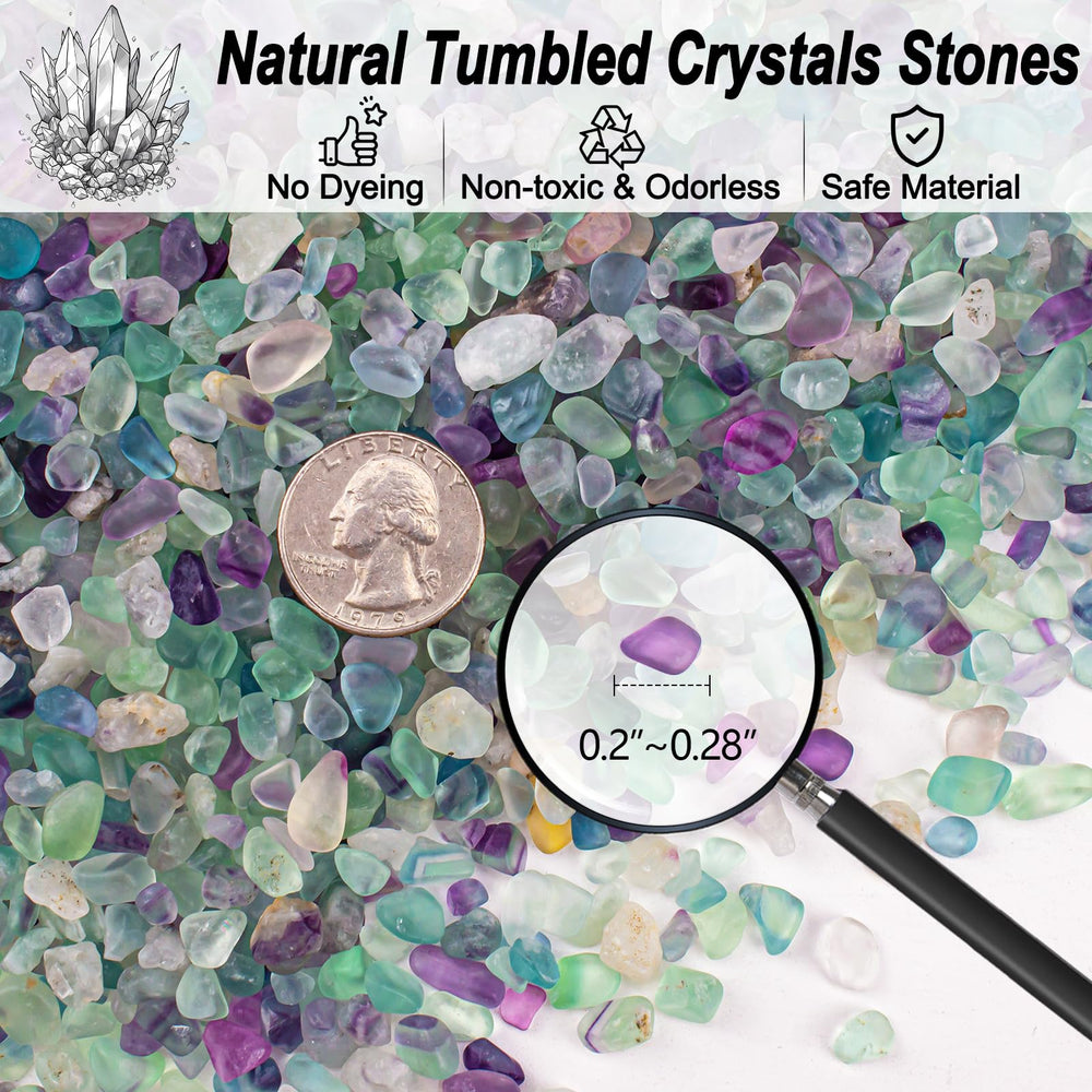 Éclats fluorite EZEELAI – petits cailloux 5-7mm pour plantes et terrariums.
