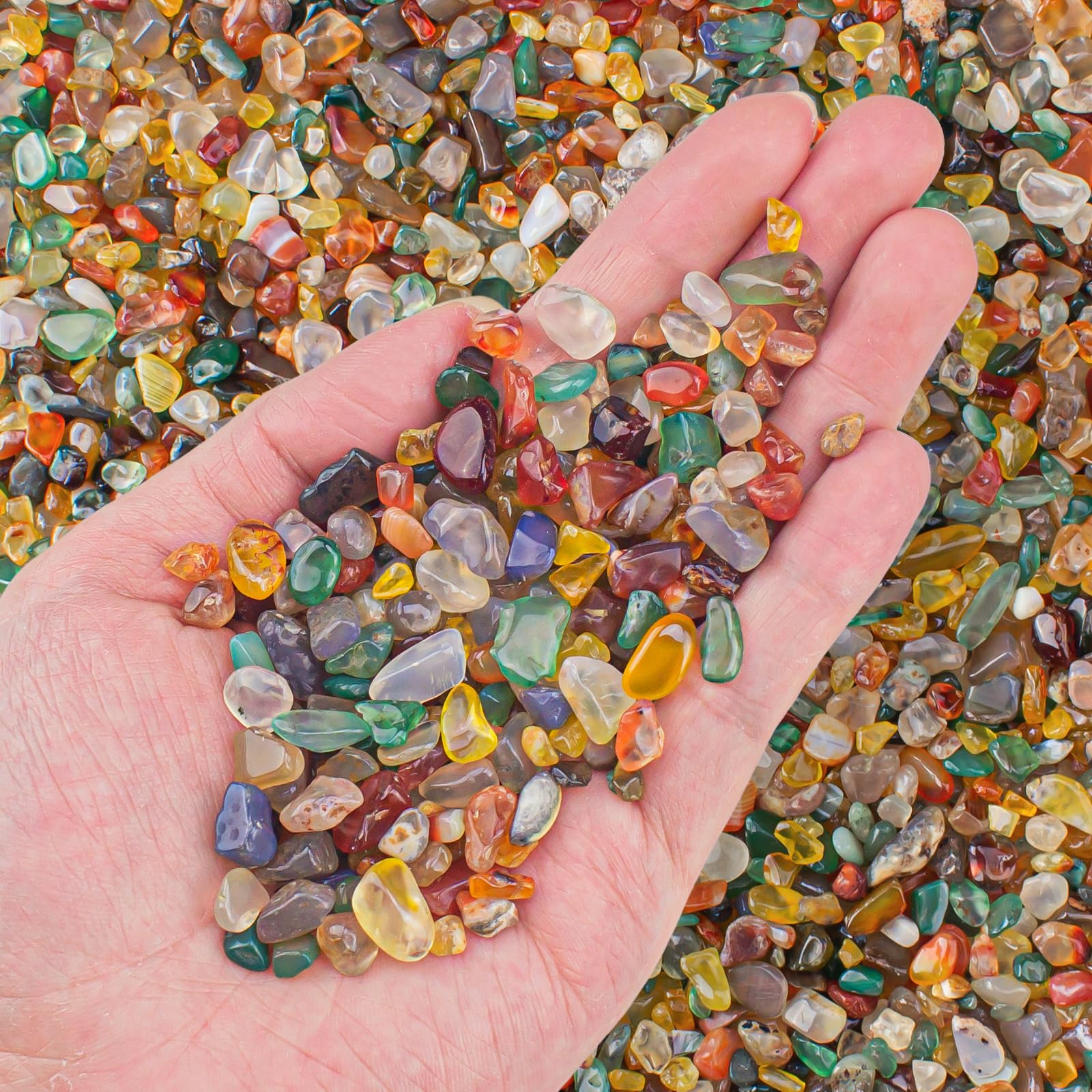 EZEELAI gravier agate coloré pour aquarium, couleurs vives et durables.