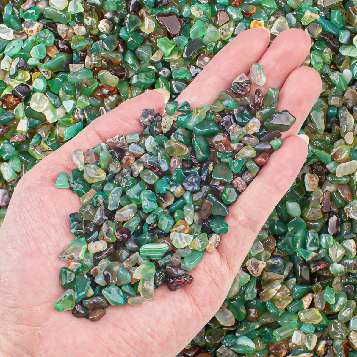 EZEELAI gravier agate verte 5-7mm pour aquarium, coloré et durable.