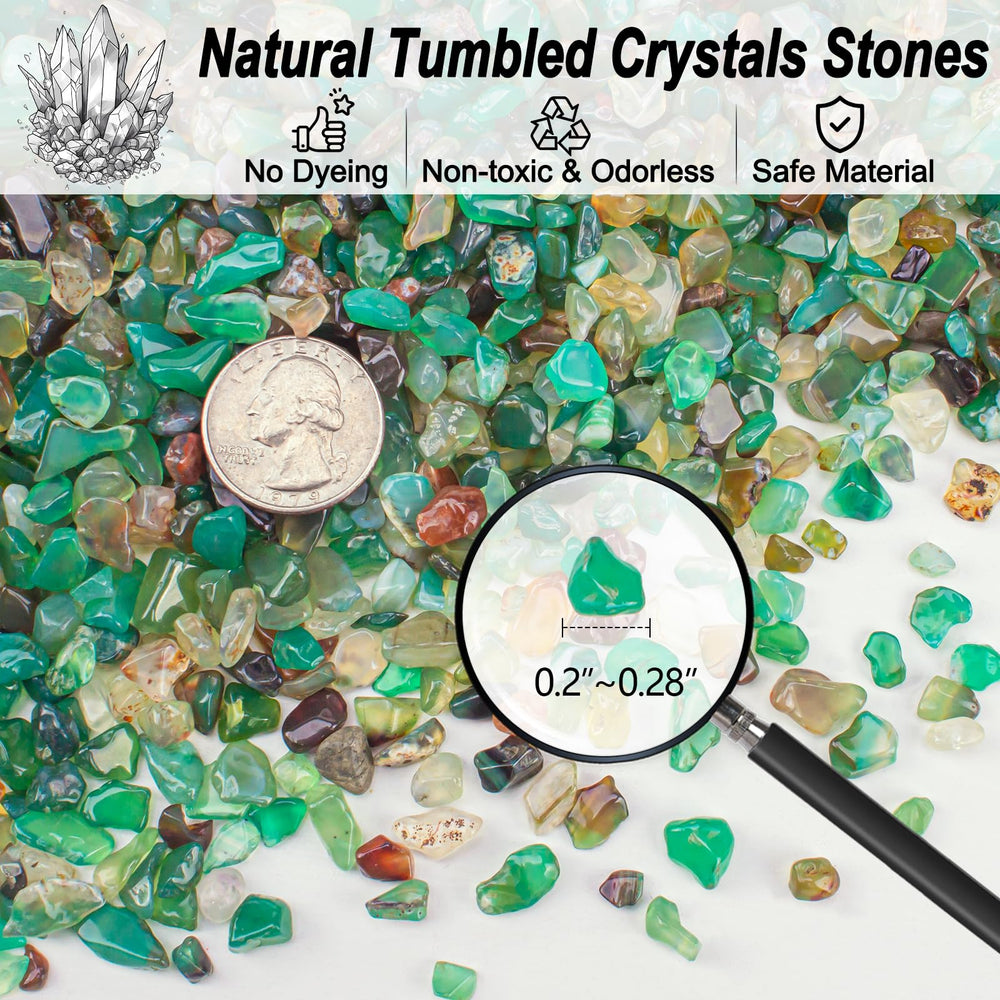 EZEELAI gravier agate verte 5-7mm, décor vase durable et sans teinture.