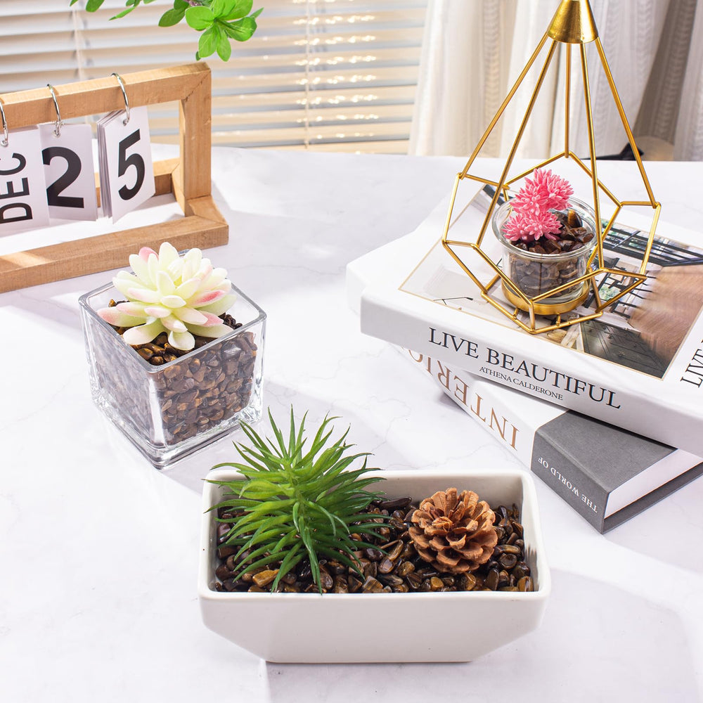 EZEELAI pierres oeil-de-tigre pour plantes, embellissent vos arrangements.