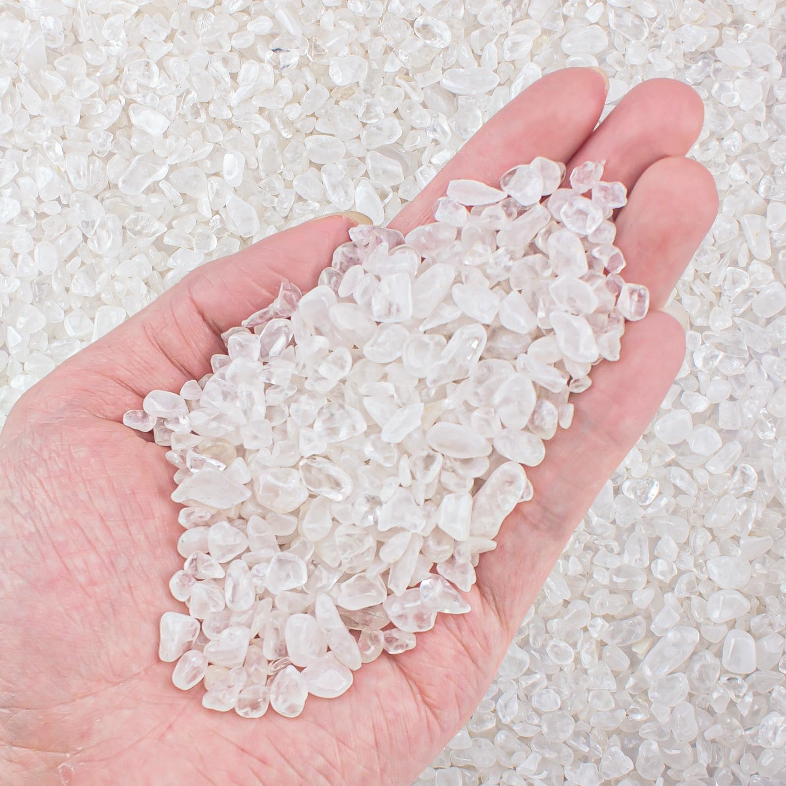 EZEELAI quartz clair galets 3-5mm pour aquarium, éclat net et naturel.