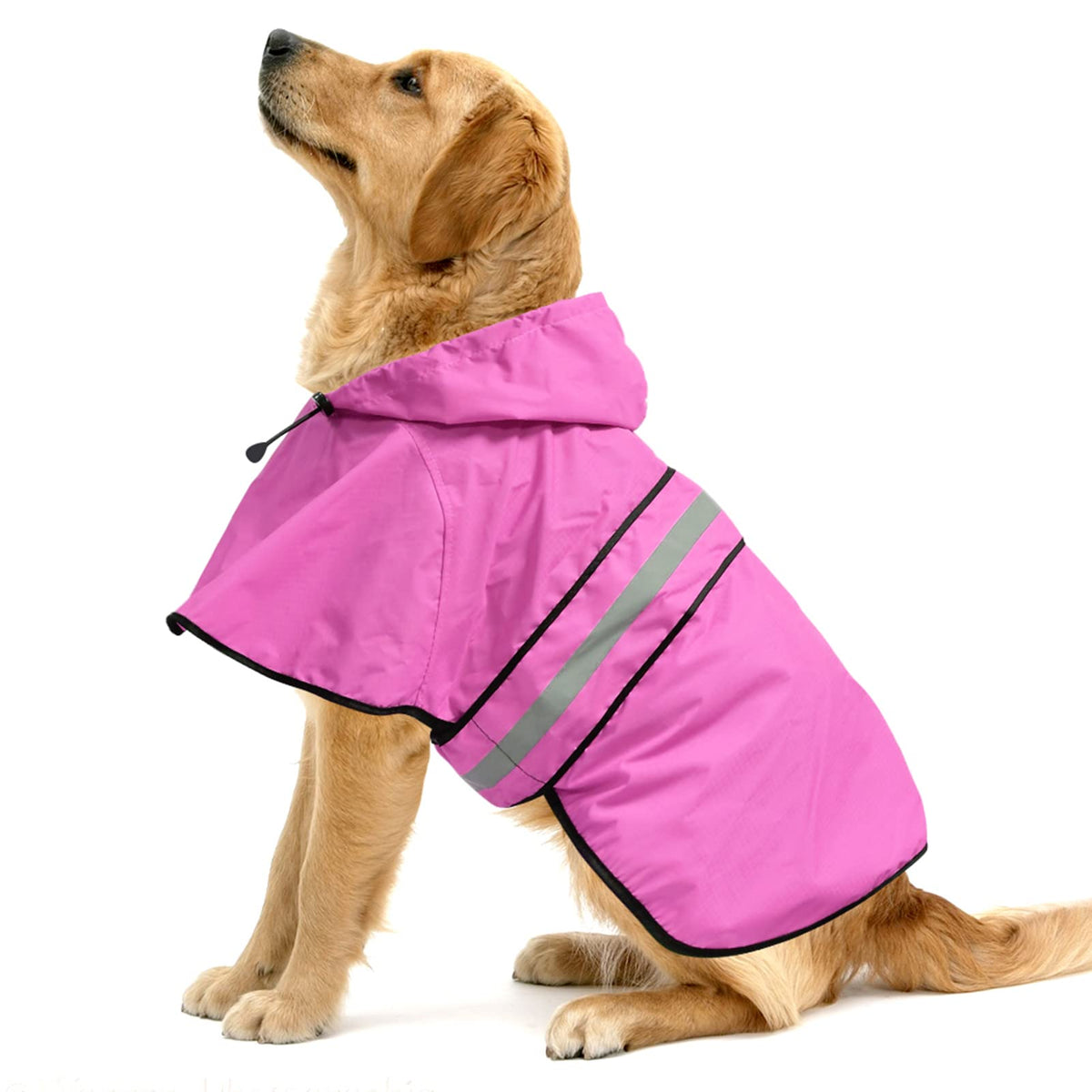 Ezierfy imperméable chien rose capuche : garde votre compagnon au sec pendant les balades.