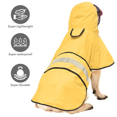 Ézierfy Manteau pluie chien capuche jaune taille XL, capuche ajustable.