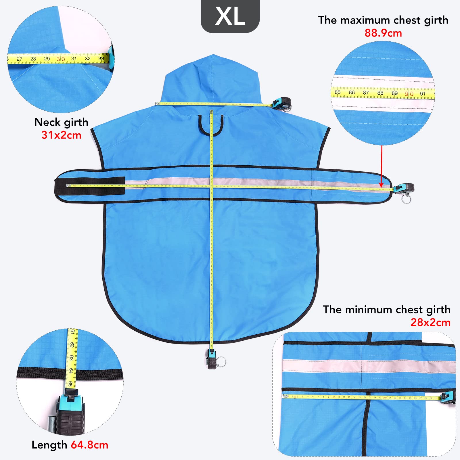 Manteau Ezierfy capuche élastique, protection rapide contre la pluie.