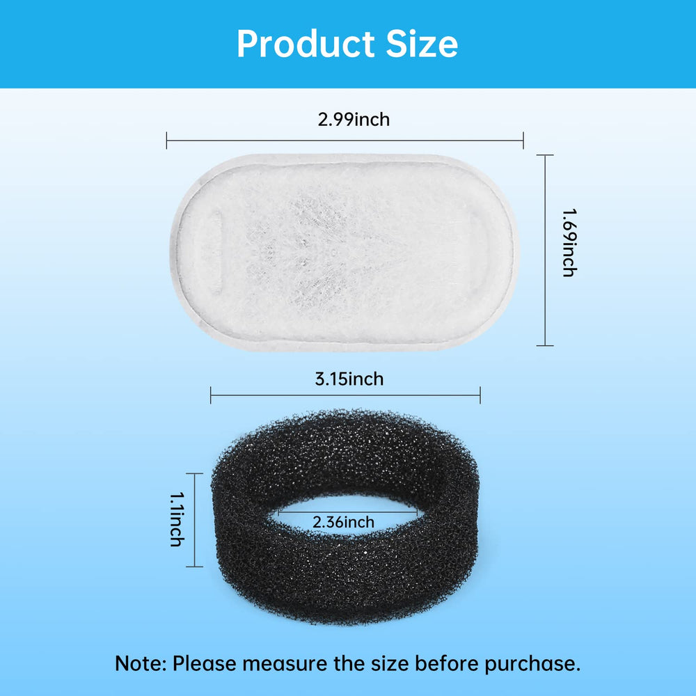 Ensemble EZMioo 8 filtres carbone et 8 éponges pré-filtre pour renouvellement régulier