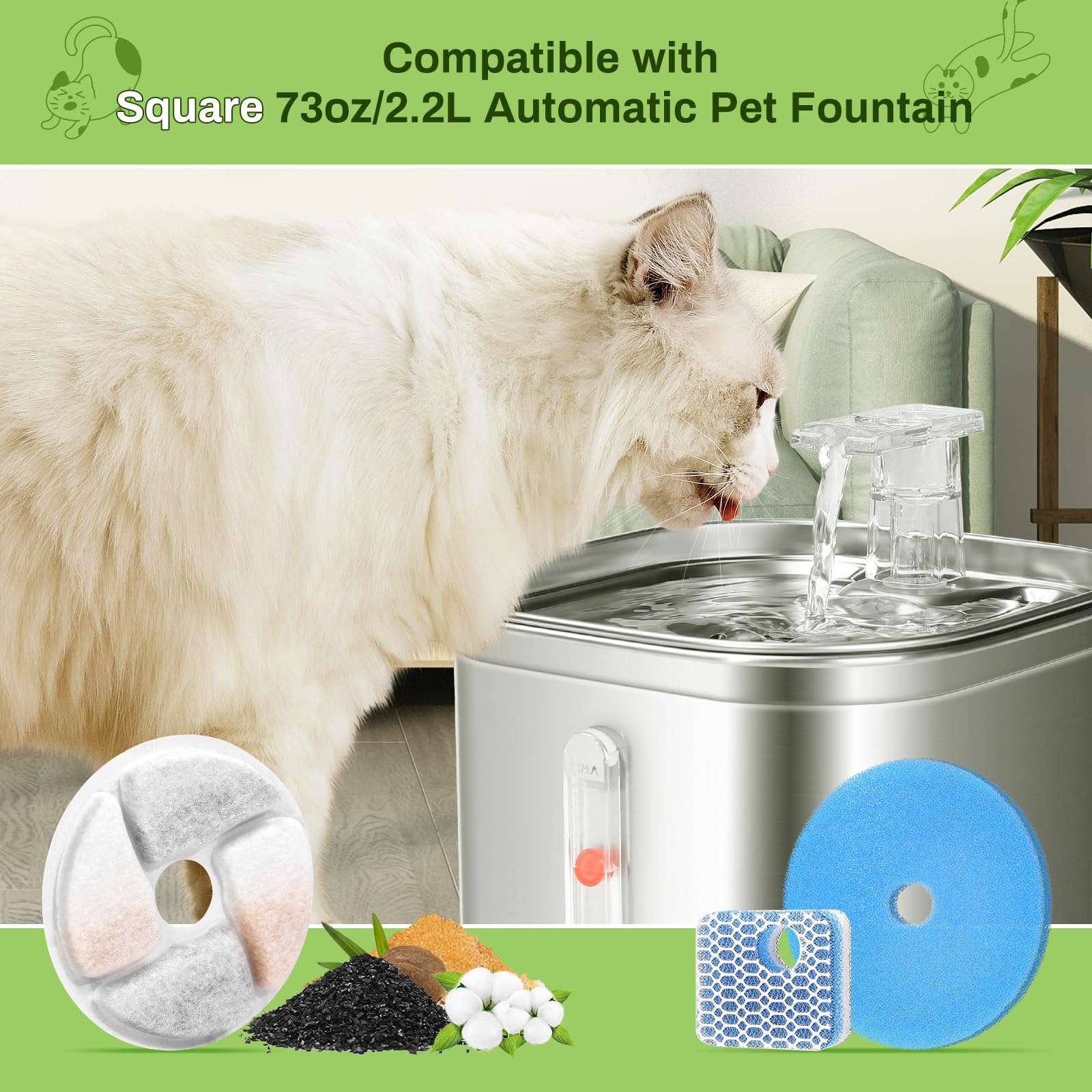 EZMioo filtre fontaine chat palette filtration installation facile