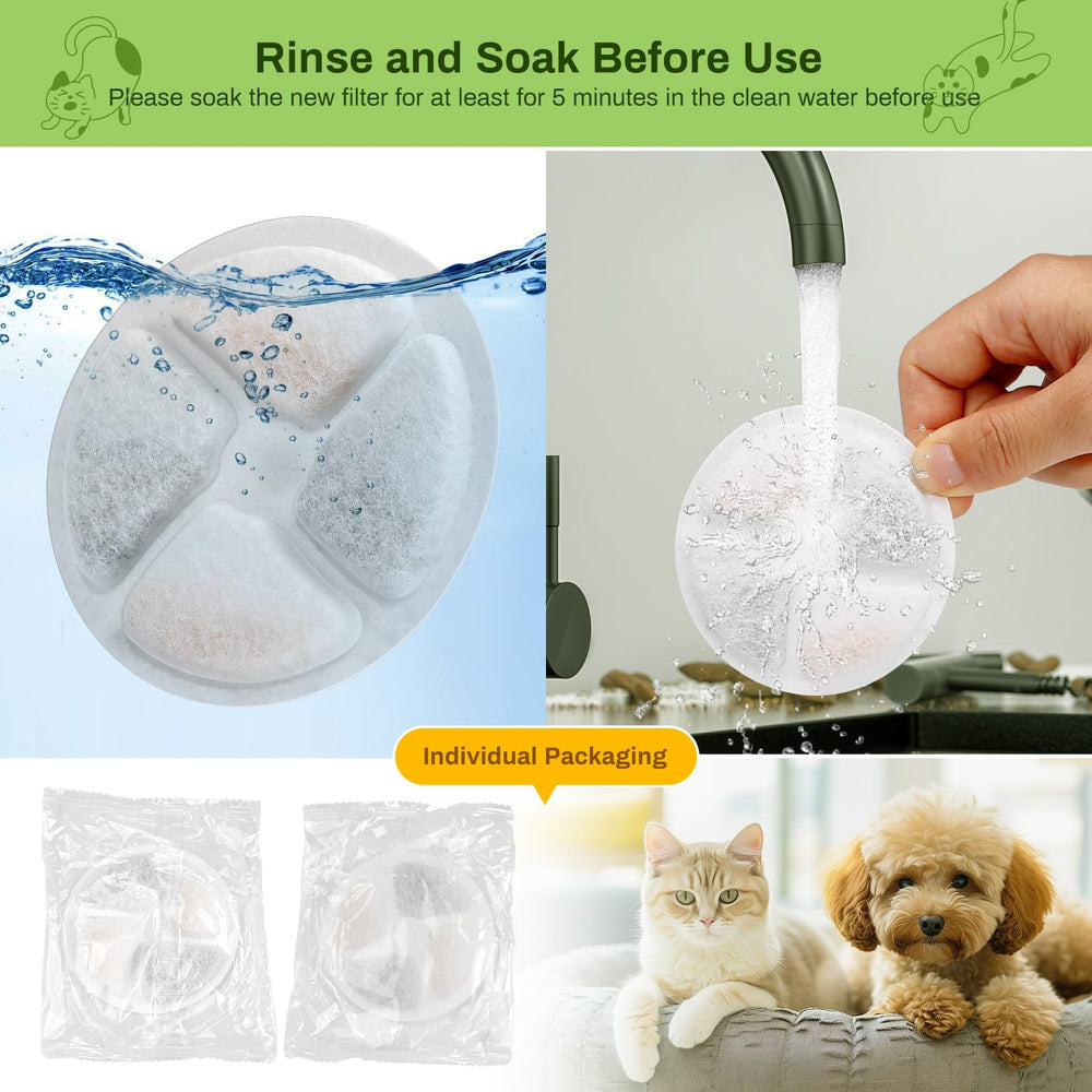 Filtre EZMioo pour fontaine chat ronde, lot 8D inclus.