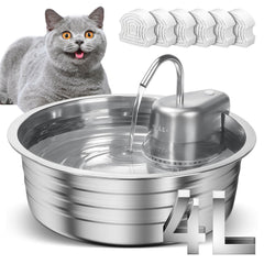 EZMioo fontaine-chat 4L, réservoir visible, hydratation longue pour votre chat.